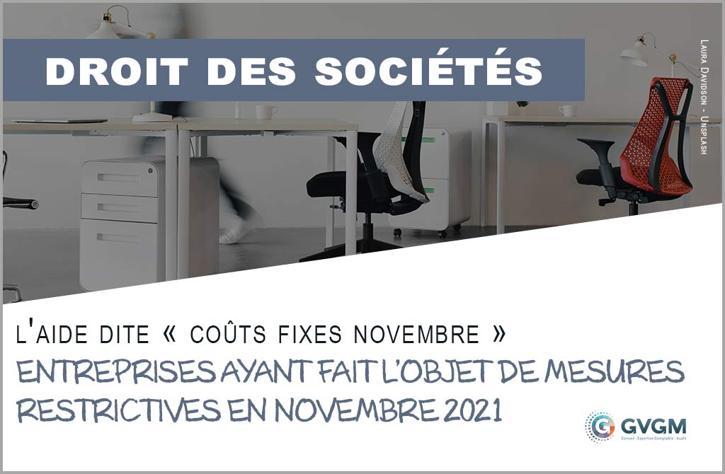 Création d’une aide coûts fixes pour le mois de novembre 2021 !