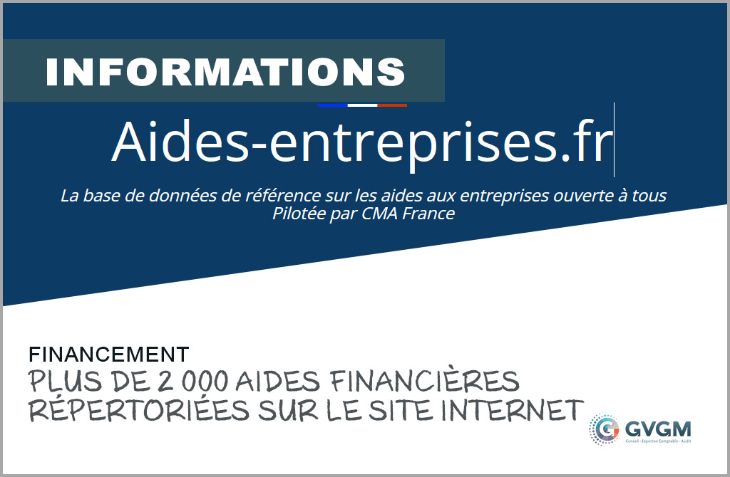 Retrouvez toutes les aides publiques sur le site Aides-entreprises.fr